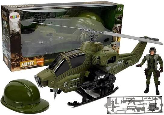 Zestaw Wojskowy Helikopter Hełm Żołnierz Lean Toys