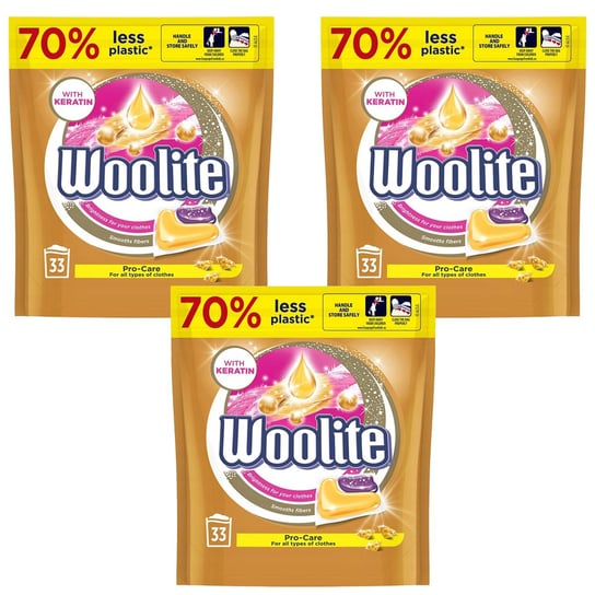 Zestaw Woolite Pro-Care z keratyną do ubrań białych i kolorowych 99 szt. Reckitt Benckiser