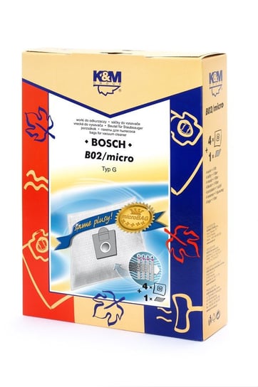 Zestaw Worki do odkurzacza K&M, Bosch B02/micro Typ G, 4 szt. + Filtr K&M