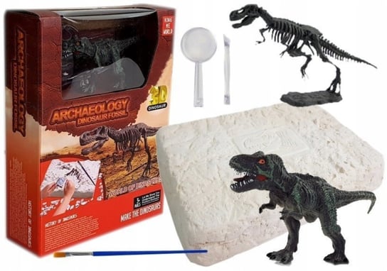 Zestaw WYKOPALISKA Szkielet Model Dinozaur Tyranozaur T-REX Lupa Dłuto Inna marka