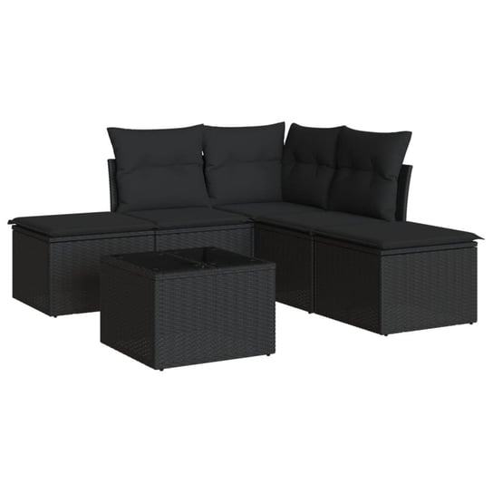 Zestaw wypoczynkowy rattan PE czarny 55x62x69 cm Zakito Europe