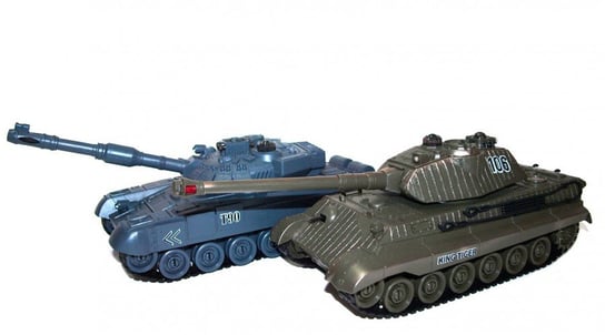 Zestaw wzajemnie walczących czołgów Russian T90 v2 i German King Tiger v2 2.4GHz 1:28 Zegan