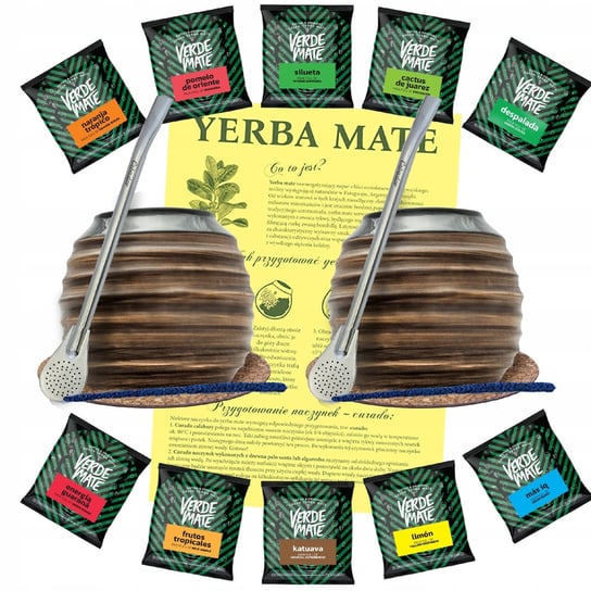 ZESTAW Yerba Mate dla Dwojga 10x50g Matero Miodowe Verde Mate