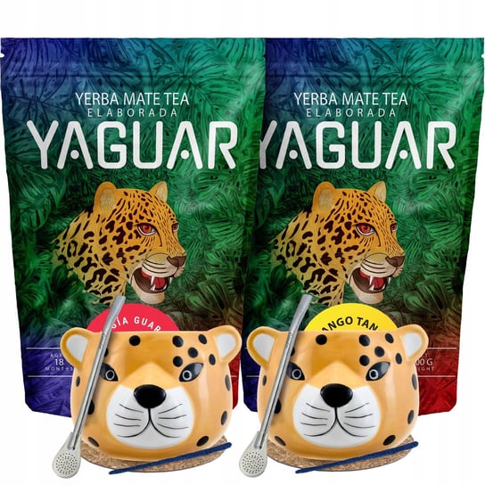 Zestaw Yerba Mate dla dwojga Bombilla Yaguar 2x500 Yaguar