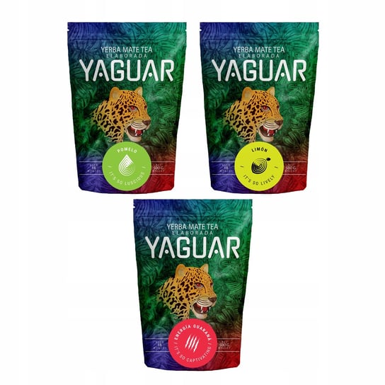 Zestaw Yerba Mate Yaguar różne rodzaje 3x500g Yaguar