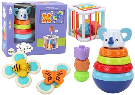 Zestaw Zabawek Sensorycznych Wieża Koala Kostka Edukacyjna Spinnery Lean Toys
