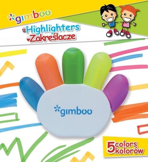 Zestaw zakreślaczy dla dzieci, 5 kolorów Gimboo