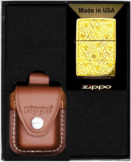 Zestaw Zapalniczka ZIPPO CLOVER LEAVES DESIGN Prezentowy No4 Zippo