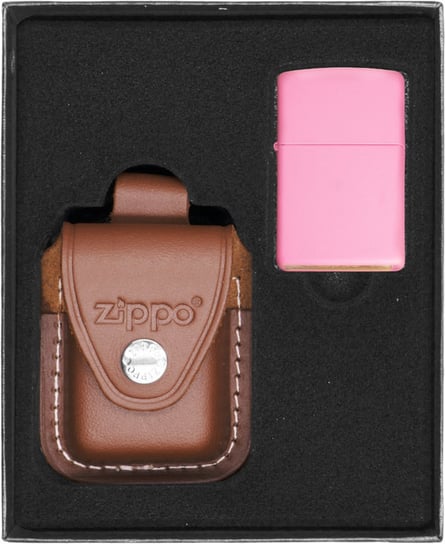 Zestaw Zapalniczka ZIPPO PINK MATTE Prezentowy No4 Zippo