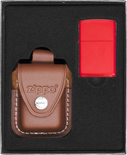 Zestaw Zapalniczka ZIPPO RED MATTE Prezentowy No4 Zippo