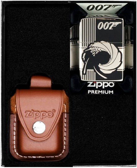 Zestaw Zapalniczka ZIPPO USA JAMES BOND BLACK ICE Prezentowy No2 Zippo