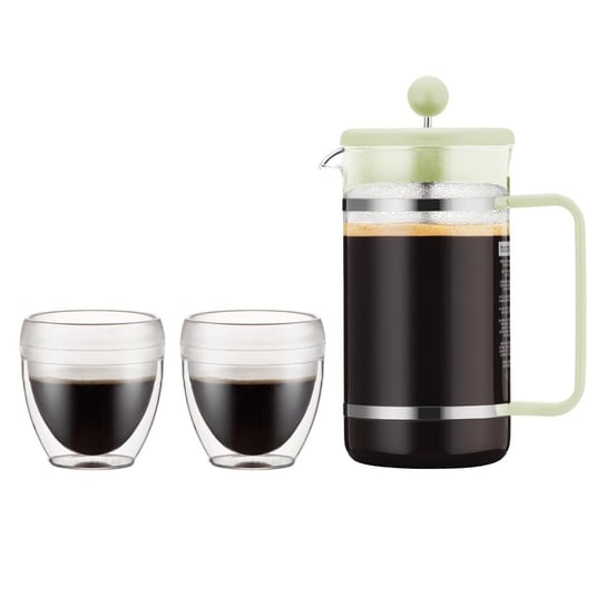 Zestaw: zaparzacz do kawy i 2 szklanki (jasnozielony) Bistro Bodum Bodum