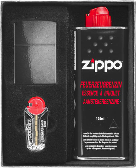 Zestaw ZIPPO BLACK CRACKLE prezentowy Zippo