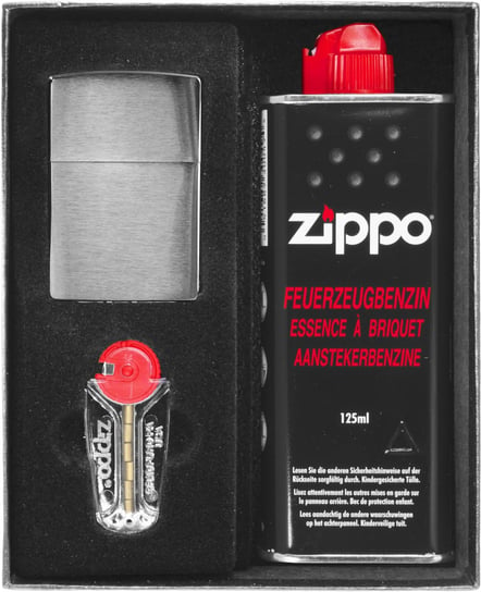Zestaw ZIPPO BRUSHED CHROME prezentowy Zippo