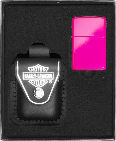 Zestaw ZIPPO NEON PINK prezentowy Zippo