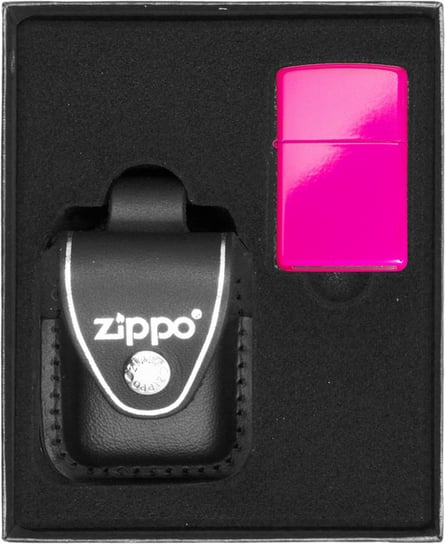 Zestaw ZIPPO NEON PINK prezentowy Zippo