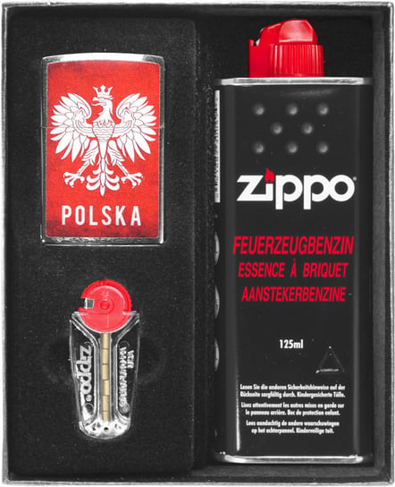 Zestaw ZIPPO POLSKA BRUSHED CHROME prezentowy Zippo