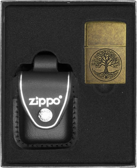 Zestaw ZIPPO TREE OF LIVE ANTIQE BRASS prezentowy Zippo