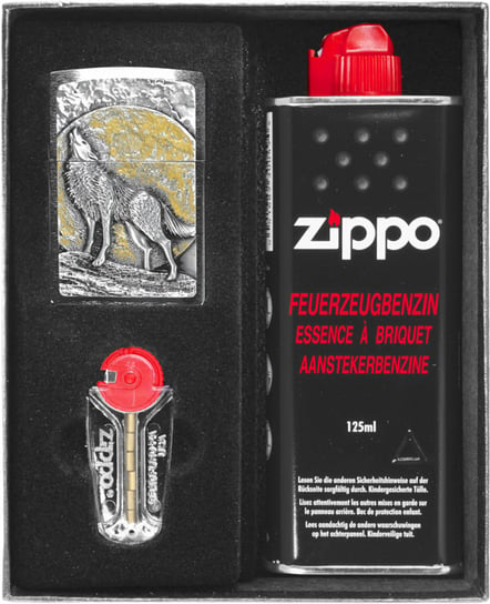 Zestaw ZIPPO WOLF AT MOONLIGHT prezentowy Zippo