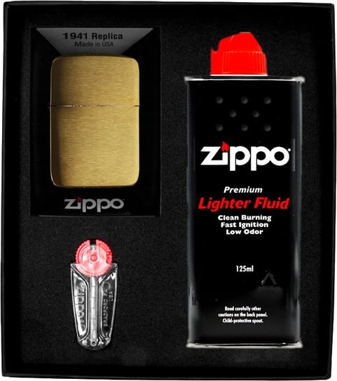 Zestaw ZIPPO Zapalniczka REPLICA BRASS BRUSHED prezentowy*nr1 Zippo