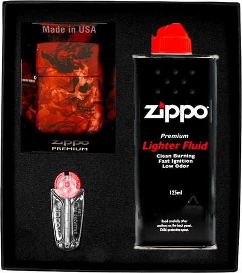 Zestaw ZIPPO Zapalniczka SPOKY SKULL DESIGN prezentowy*nr1 Zippo