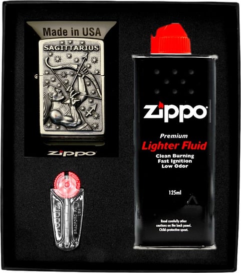 Zestaw ZIPPO Zapalniczka ZODIAC SAGITARIUS strzelec prezentowy*nr1 Zippo