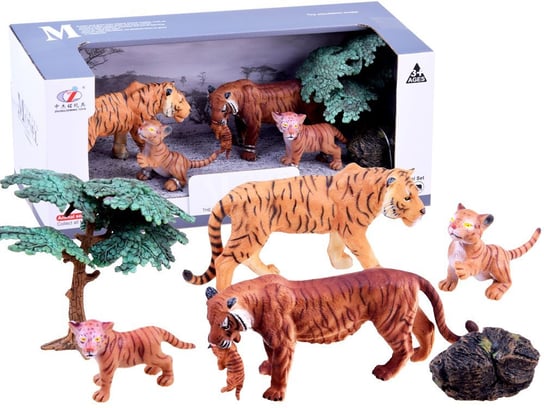 Zestaw zwierząt Figurki safari TYGRYS 4szt ZA2990 Inna marka