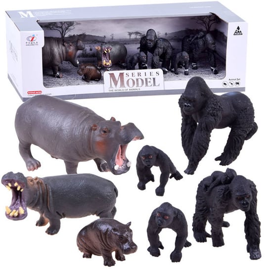 Zestaw zwierząt SAFARI hipopotam goryl ZA2987 Inna marka