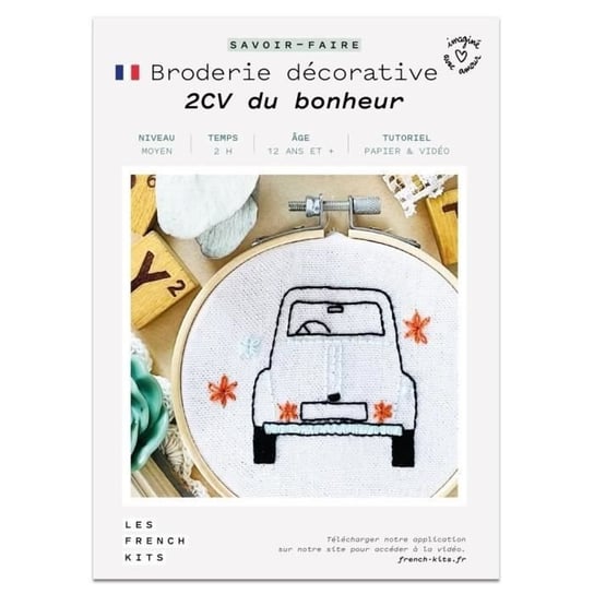 Zestawy francuskie Zestaw do szycia i haftowania - 2CV du Bonheur - Poziom średni - 7 sztuk Inna marka
