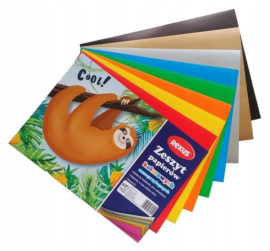 Zeszyt papierów kolorowych, samoprzylepny wycinanki, A5/8 kartek Beniamin
