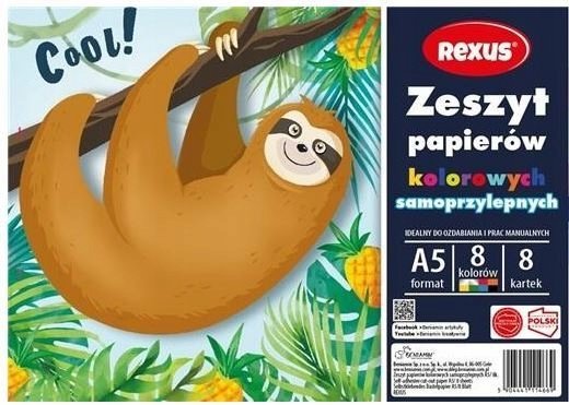 zeszyt papierów kolorowych samoprzylepnych 8 kolorów A5 Benjamin Beniamin