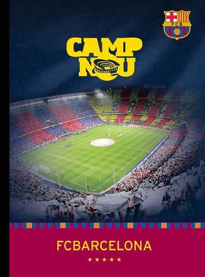 Zeszyt Półtwarda Okładka FC BARCELONA w kratkę, A4, Camp Nou FC Barcelona