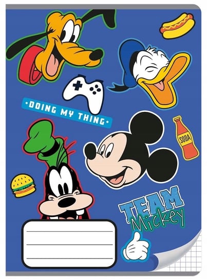 Zeszyt w kratkę A5 Myszka Miki 16k mix wzorów Mickey Mouse 16 kartek Beniamin