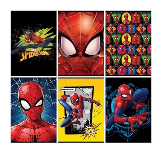 Zeszyt w kratkę, Spiderman, A4, 10 sztuk, mix wzorów Eurocom