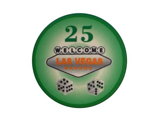 Żeton do pokera LAS VEGAS Ceramika Nominał 25, Evergreen Evergreen