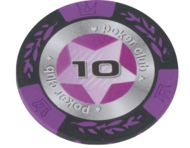 Żeton Poker Club 14,5 g, Nominał 10, 25 szt. w rolce Evergreen