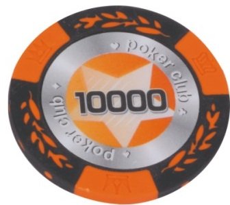 Żeton Poker Club 14,5 g, Nominał 10000, 25 szt. w rolce Evergreen