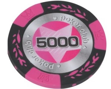 Żeton Poker Club 14,5 g, Nominał 5000, 25 szt. w rolce Evergreen