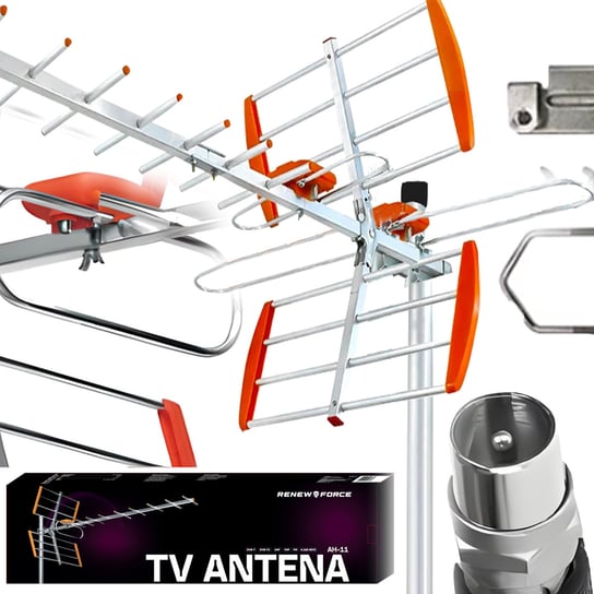 Zewnętrzna Antena TV Naziemnej Kierunkowa DVB-T2 MUX Filtr LTE 32db JAKOŚĆ AH-11 Renew Force