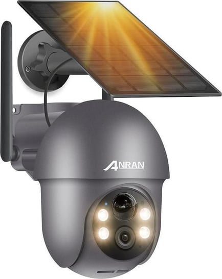 Zewnętrzna kamera monitorująca ANRAN 5 MP Kamera akumulatorowa 360° z panelem słonecznym – Q01 Max Grey ANRAN