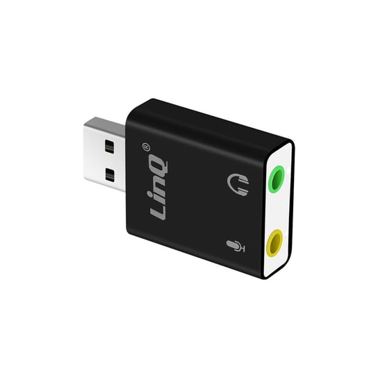 Zewnetrzna karta dzwiekowa USB PC, Macbook — adapter Double Jack Surround 7.1 (glosnik, mikrofon, sluchawki) LinQ