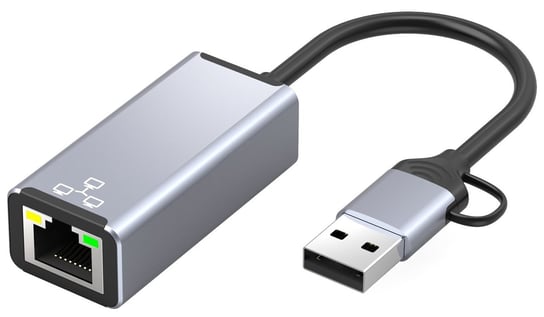Zewnętrzna karta sieciowa LAN Ethernet RJ45 USB C / USB A, 2 w 1, 100Mbps Inna marka