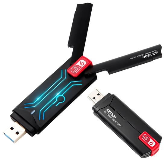 Zewnętrzna Karta Sieciowa WI-FI Adapter USB WiFi 6 AX 1800Mbps 2,4GHz 5GHz Reagle