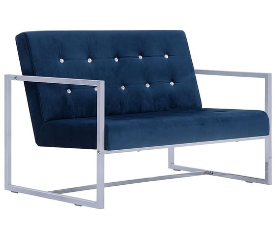 Zgrabna 2-osobowa sofa ELIOR Mefir, niebieska, 78x81x114 cm Elior