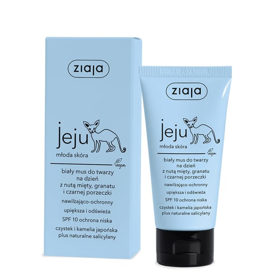 Ziaja, Jeju, biały mus do twarzy na dzień, SPF 10, 50 ml Ziaja