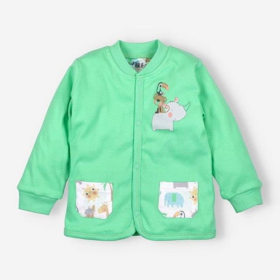 Zielona bluza niemowlęca SAWANNA z bawełny organicznej dla chłopca-68 NINI