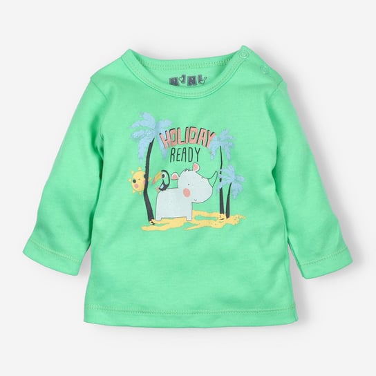 Zielona bluzka niemowlęca SAWANNA z bawełny organicznej dla chłopca-62 NINI