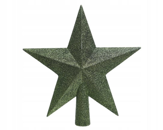 Zielona gwiazda na choinkę czubek 19 cm zielony Kaemingk