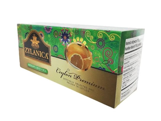 Zielona herbata z dodatkiem aromatu cytryny ekspresowa ZYLANICA NEW DESIGN GREEN TEA CEYLON GREEN 25 TOR X 2 GR Zylanica