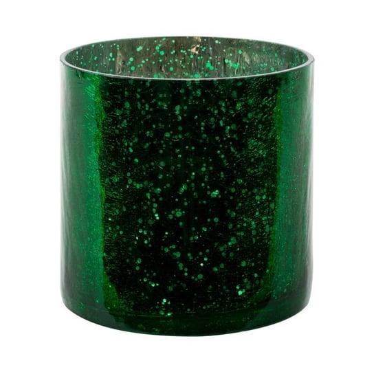 Zielona osłona doniczki szklana dekoracyjna 15X15 Eurofirany